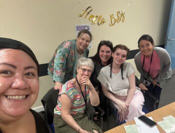 Emily’s baby shower (Emily is second to the right)